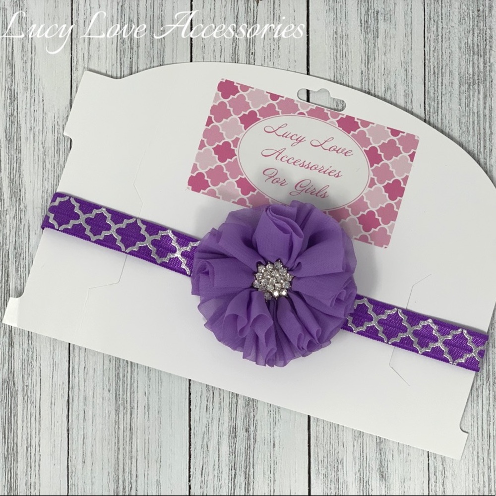 Handmade purple headband made to fit